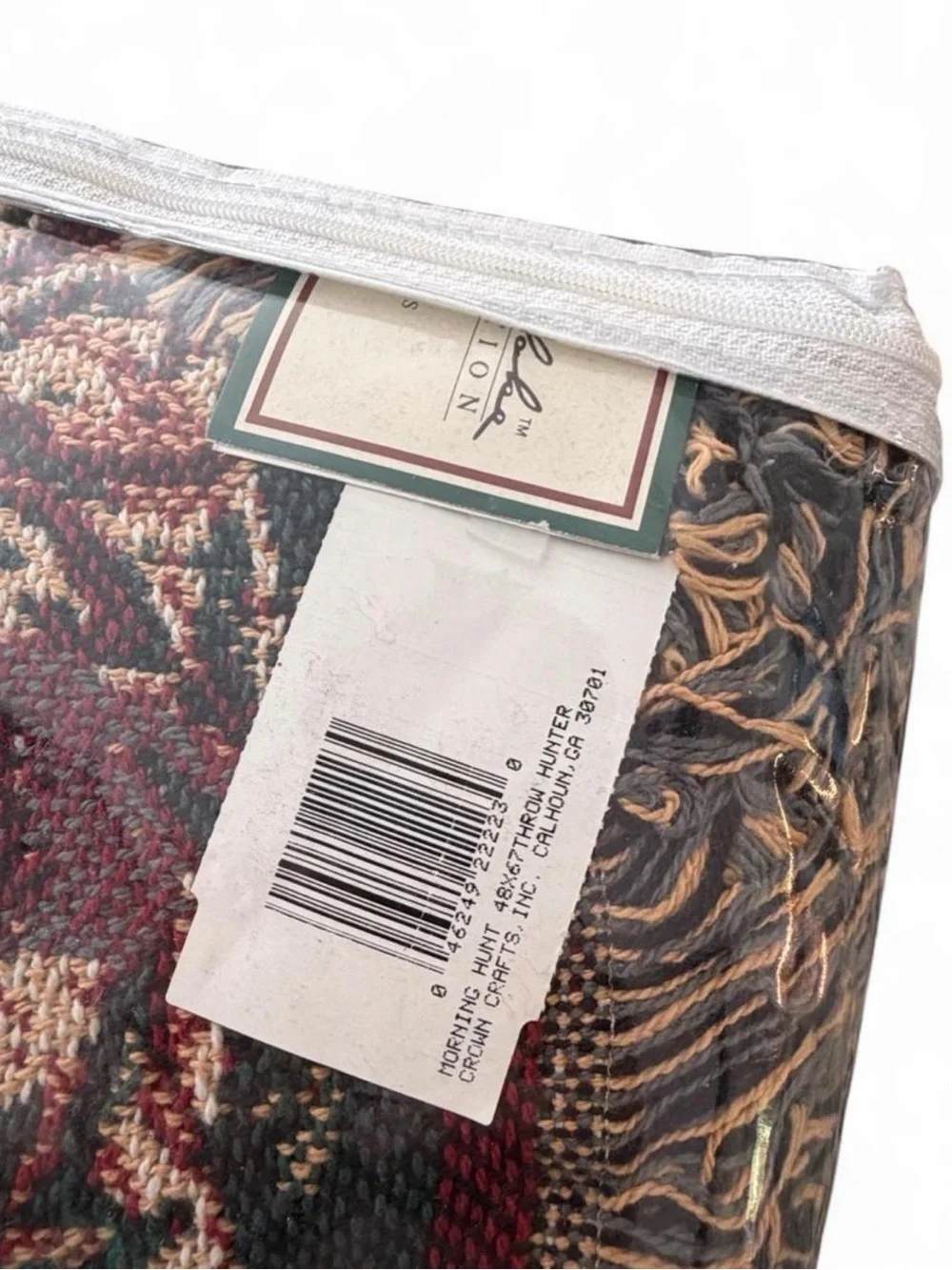 Bob Timberlake Triple Woven Afghan Throw - Morning Hunt (Green, Brown, Black)